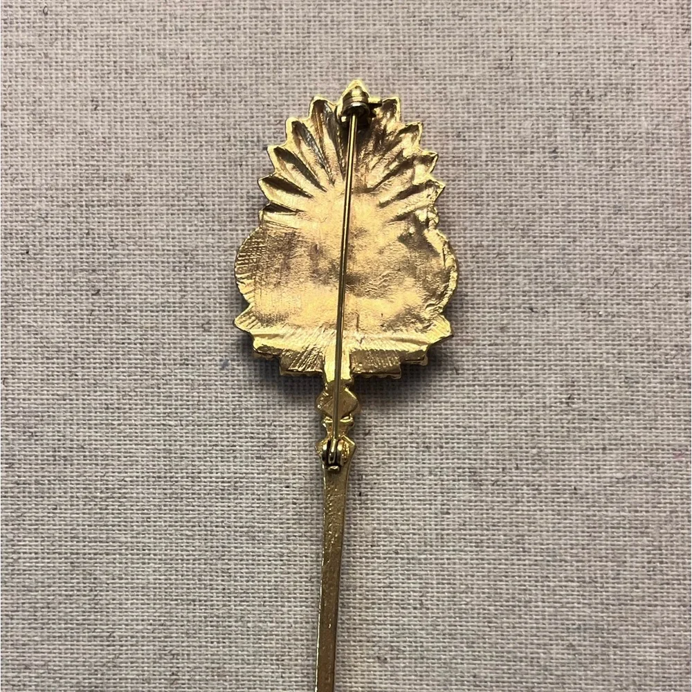 ✨ Unique Vintage Gold & Green Brooch - Picture 7 of 7